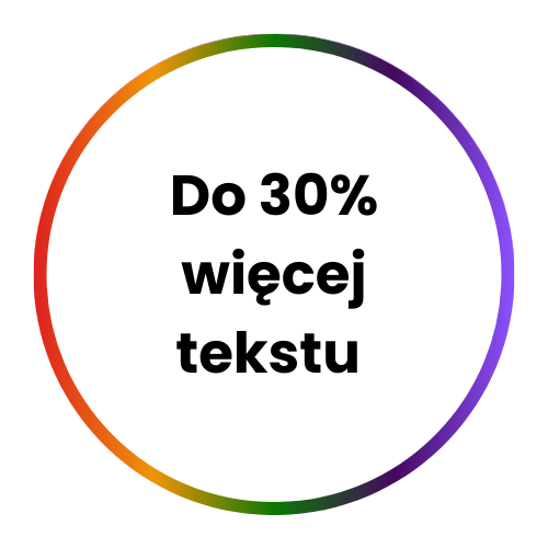 do 30% więcej tekstu - ikona