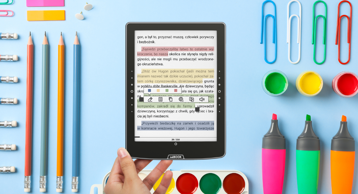 Czytnik ebooków inkBOOK Solaris Color zaznaczenia