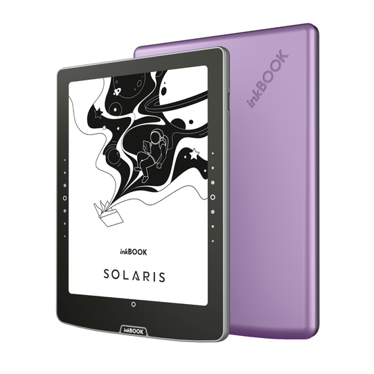 Czytnik ebooków Solaris Violet tył i wygaszacz